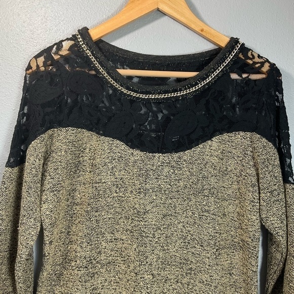 Miss Me Long Sleeve Shirt Lace Pullover Sweater Women’s size Small - Picture 2 of 6